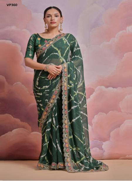 Green Colour Ritu By Fashion Berry Georgette Printed Saree Wholesale Price In Surat VP360