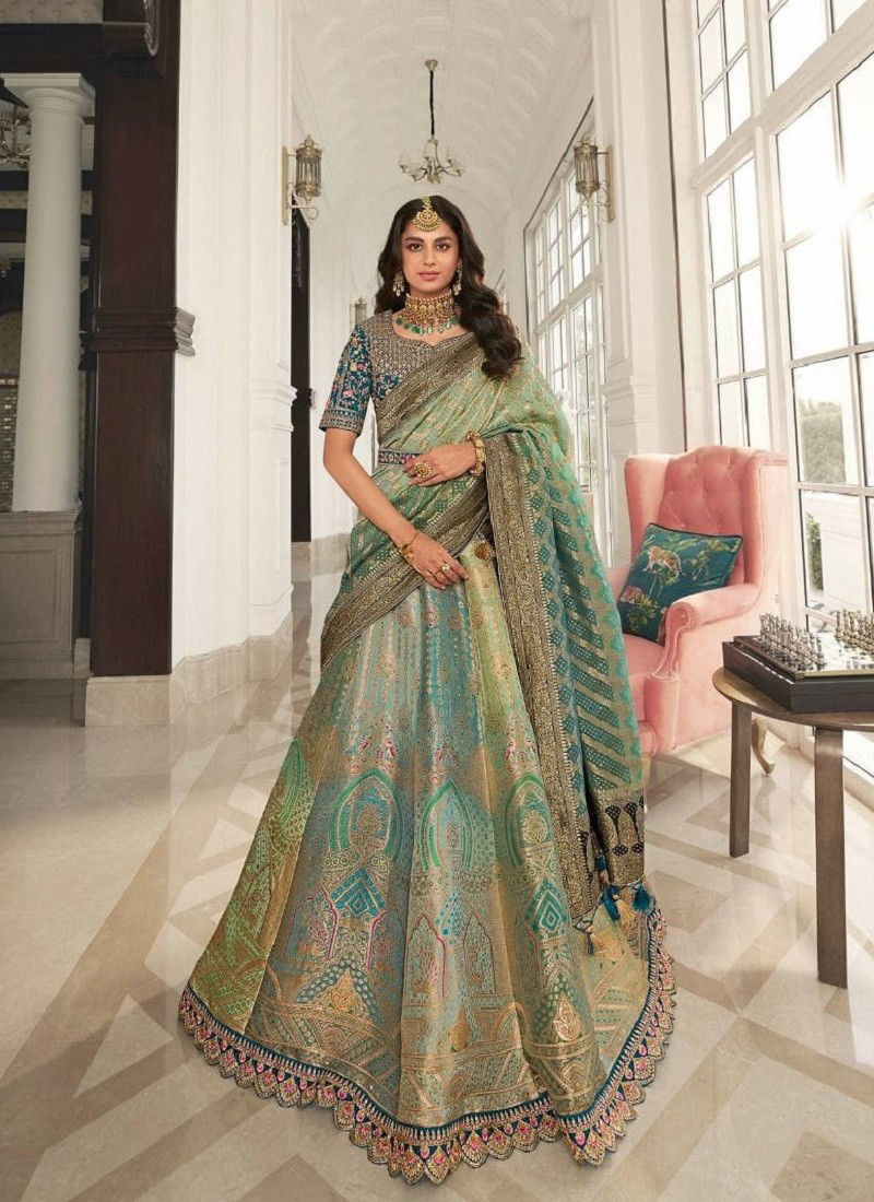 Green Colour Royal Vol 31 Bridal Lehenga Choli Catalog 1023