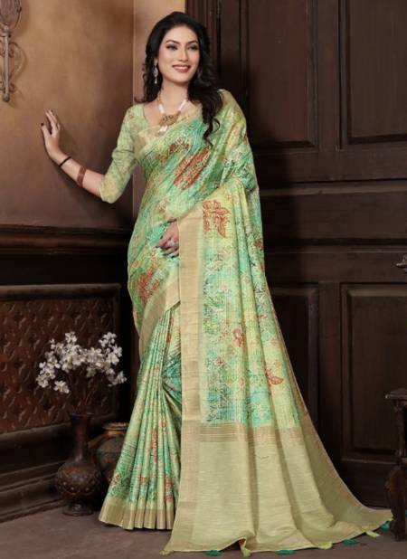 Green Colour Rutba Digital Exclusive Wear Wholesale Banarasi Silk Sarees 1202