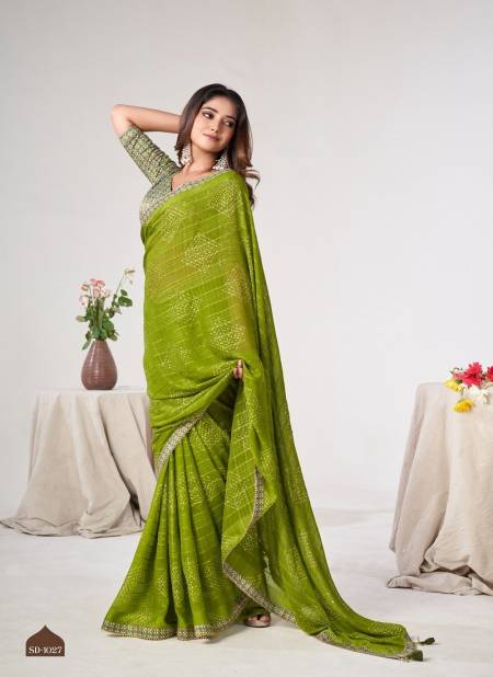 Green Colour Saadi Vol 3 By Stavan Georgette Fancy Weaving Saree Suppliers In India SD-1027