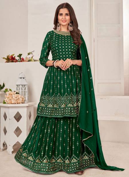 Green Colour Saira Colors Wholesale Wedding Wear Salwar Suits Catalog 1004