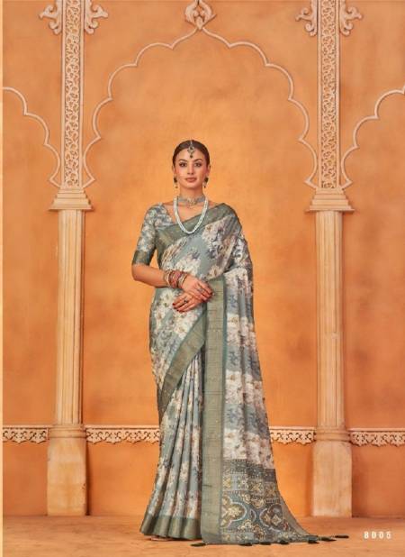 Green Colour Sakhi By Pankh Silk Printed Designer Saree Catalog 8005