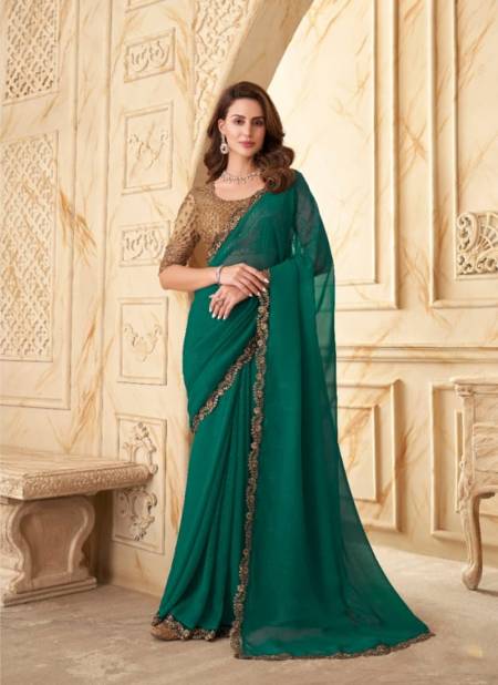 Green Colour Salsa Style 2nd Edition By TFH Party Wear Sarees Catalog 7505
