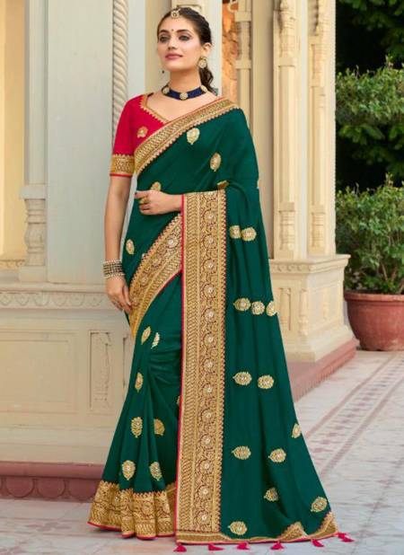 Green Colour Samantha Wholesale Ethnic Wear Designer Saree Catalog 6402