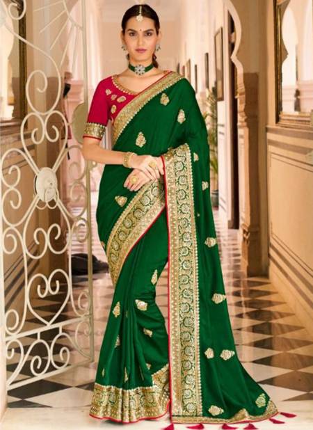 Green Colour Samantha Wholesale Ethnic Wear Designer Saree Catalog 6409