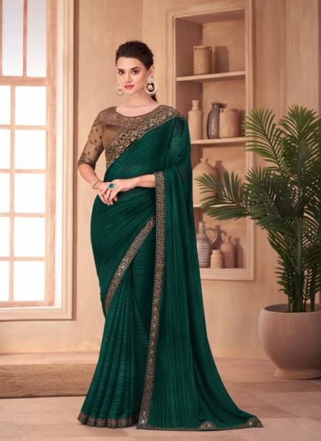 Green Colour Sandalwood By TFH Party Wear Sarees Catalog 1102