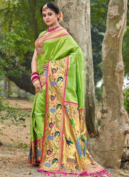 Green Colour Sanjivani Sangam Wholesale Silk Sarees Catalog 10021