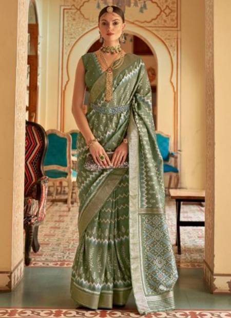 Green Colour Saptapadi Ethnic Wear Smooth Patola Wholesale Saree Collection R 526 H
