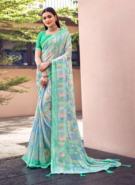 Green Colour Savya By Ruchi 22801 A To 22806 B Daily Wear Saree Catalog 22802 B