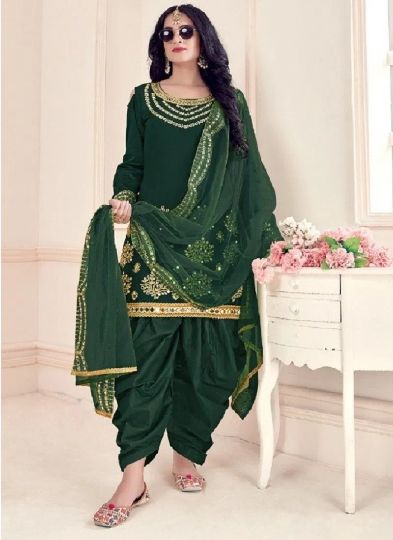 Green Colour Shreematee Bebo 10 Silk Function Wear Designer Salwar Kameez Wholesale Online 10002