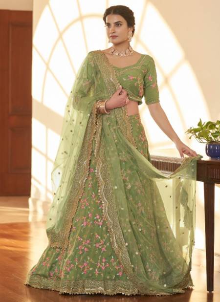 Green Colour Shrinagar Vol 6 Wedding Wear Wholesale Designer Lehenga Choli 804