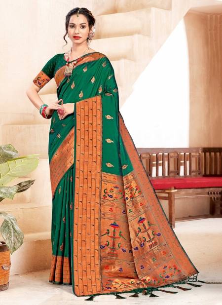 Green Colour Shubhmangal By Sangam Wedding Saree Catalog 1003