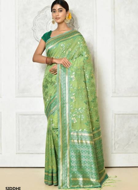 Green Colour Siddhi By Fashion Lab Cotton Saree Catalog 1304