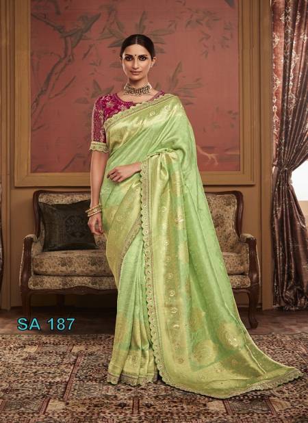 Green Colour Sindhuri Maharani By Kimora wedding Dola Silk Saree Wholesale Market SA 187