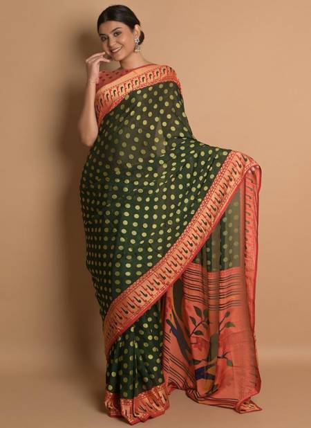 Green Colour South Indian Printed Wholesale Designer Sarees 6804