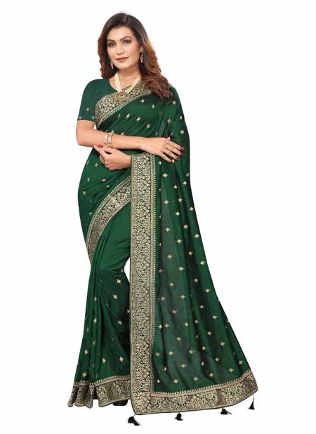 Green Colour Srajan By Utsav Nari Vichitra Blooming Embroidery Surat Saree Wholesale Market 2357