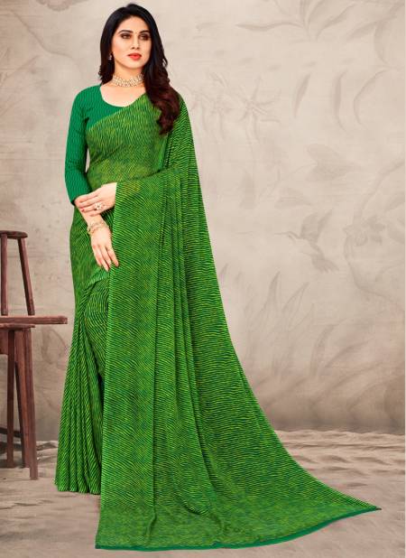 Green Colour Star Chiffon 109th Edition By Ruchi Daily Wear Saree Catalog 24306 B