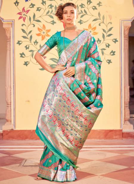 Green Colour Stuti Silk Rajpath Colors Wholesale Banarasi Silk Sarees Catalog 115003