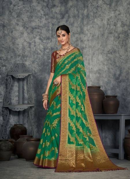 Green Colour Suchitra Silk Vol 1 By Pankh Wedding Saree Catalog 4703