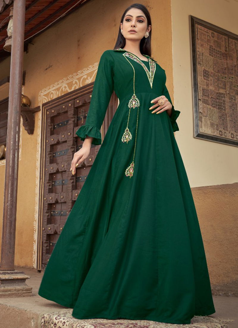 Green Colour Sugar Vol 2 By Vardan Gown Catalog 51036