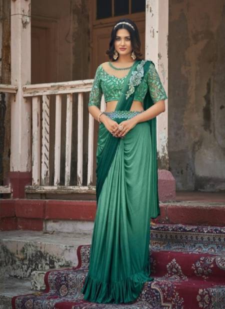 Green Colour Super Star Hits By TFH Designer Saree Catalog 7323