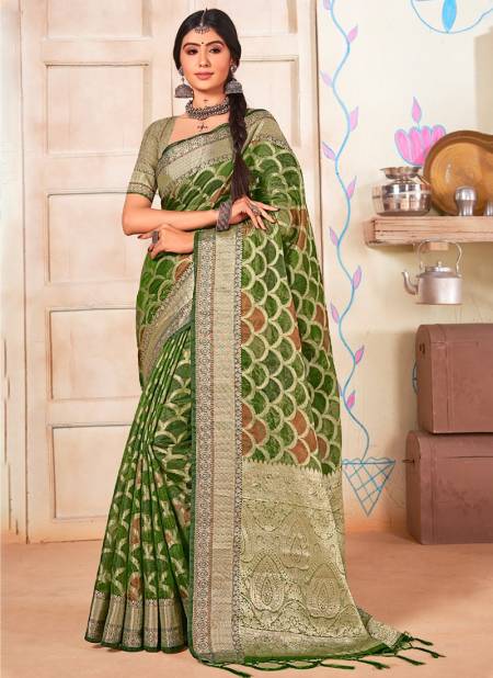 Green Colour Surtaal Sangam Function Wear Wholesale Designer Sarees Catalog 1003