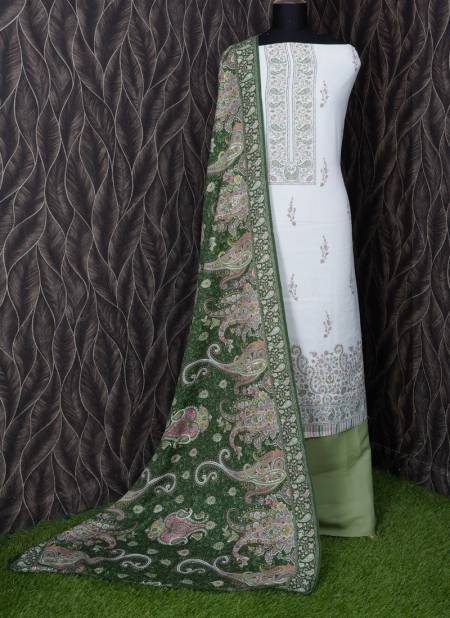 Green Colour Tuffy By Gulzara Pashmina Non Catalog Dress Material 4016 C