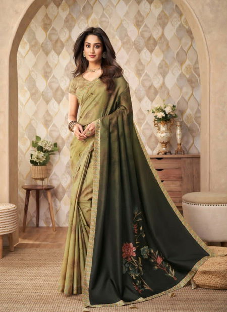 Green Colour Tulip Vol 4 By Anmol Printed Saree Catalog 404 Catalog