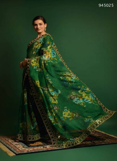 Green Colour Twinkle By Mahotsav Georgette Designer Online Saree Wholesale 945025