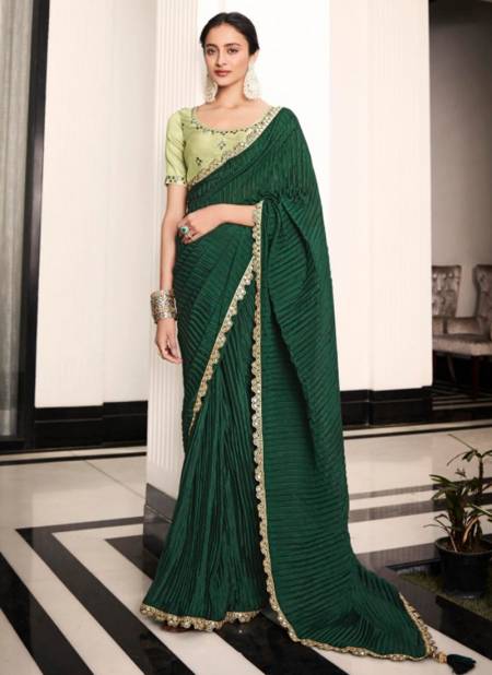Green Colour Urvashi Party Wear Wholesale Designer Sarees 1008