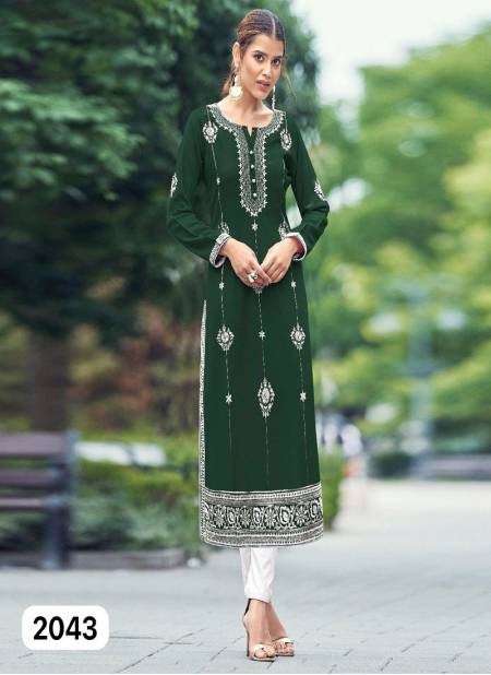 Green Colour Vanshika by Rasili Nx Rayon Viscos With Lakhnawi Kurti With Bottom Exporters In India 2043