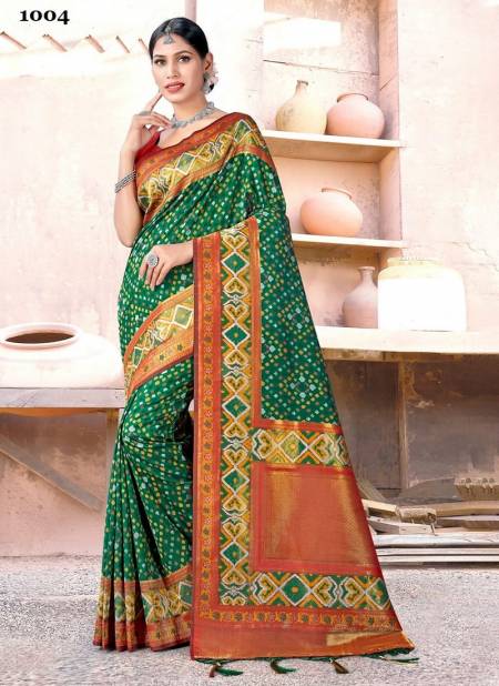 Green Colour Varmala By Sangam Silk Saree Catalog 1004