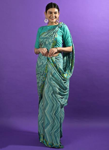 Green Colour Vasansi Printed Wholesale Daily Wear Sarees 6602