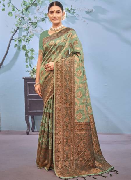 Green Colour Vesu Pujya Vol 5 Printed Wholesale Cotton Sarees 3060