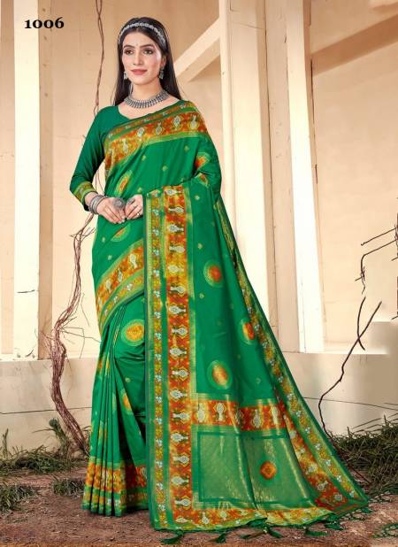 Green Colour Vishaka By Sangam Wedding Saree Catalog 1006