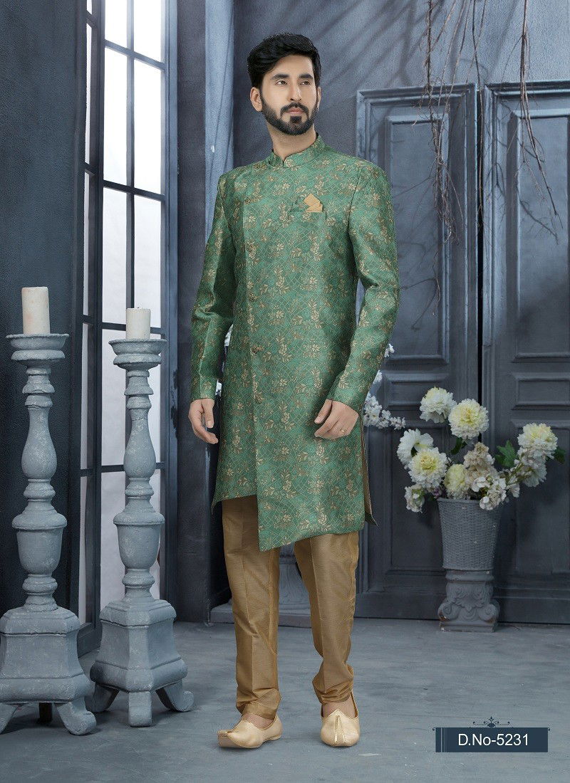 Green Colour Vol 11 Occasion Wear Mens Indo Western Orders In India 5231