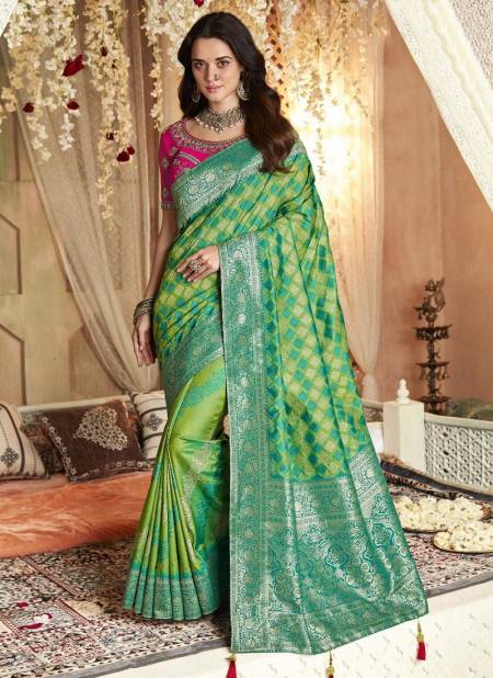 Green Colour Vrindavan Vol 33 Function Wear Wholesale Silk Sarees 10221