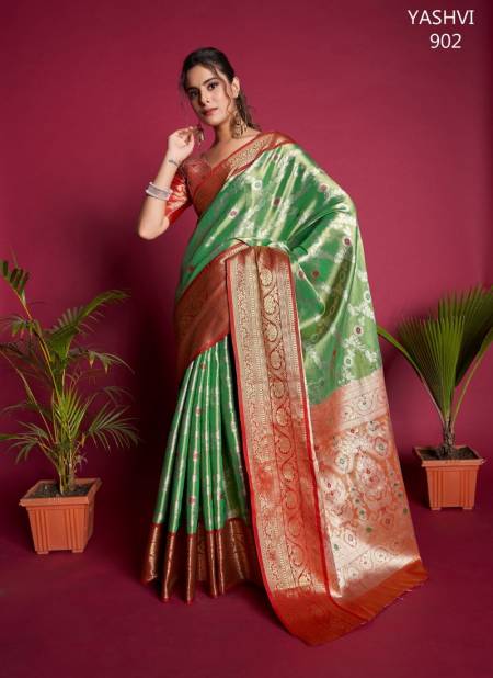 Green Colour Yashvi By Fashion Lab Silk Saree Catalog 902