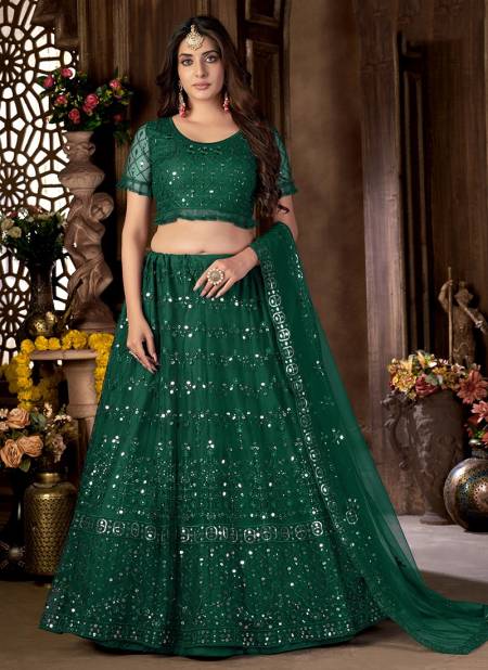 Green Colour Zeeya Mehak Wedding Wear Wholesale Designer Lehenga Choli Catalog 7002