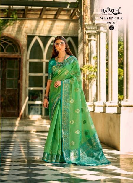 Green Colour Zilmil Silk By Rajpath 390001 To 390006 Occasion Wear Tissue Silk Saree Wholesale Online 390001
