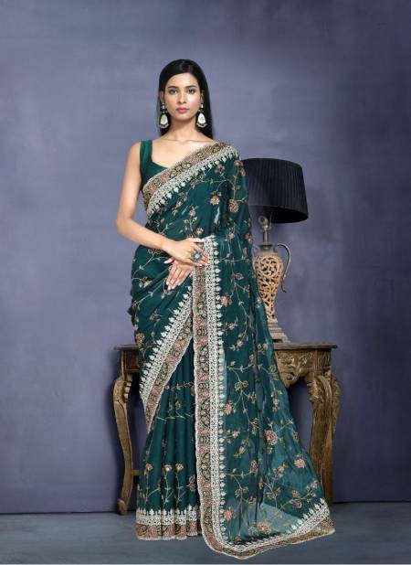 Green Colour kaavyani Vol 4 By Mahotsav Designer Party Wear Saree Exporters In India N8224 C