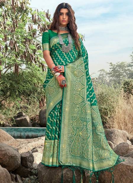 Green Colour kanya Sangam Festive Wear Wholesale Banarasi Silk Sarees Catalog 1001