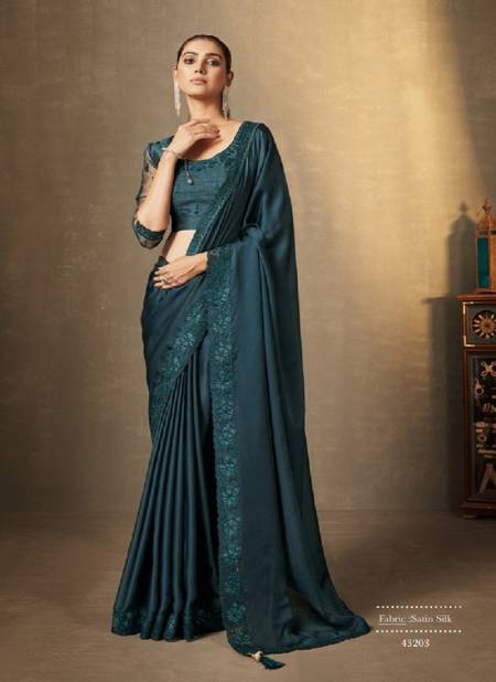 Green Erisha By Mahotsav Satin Silk Party Wear Saree Catalog 43203