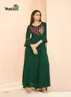 Green Gulnaz Vol 3 By Vardan Heavy Rayon Long Kurti Catalog 6028