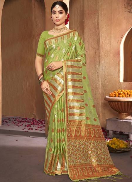 Green Gulzar Silk Function Wear Wholesale Silk Sarees Catalog 3070