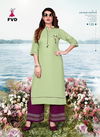 Green Jalwa vol 2 Party Wear Designer Long Reyon Embroidery Work Kurtis with Palazzo Collection 