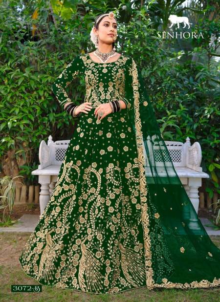 Green Latika By Senhora Velvet With Dori Work Function Wear Designer Lehenga Choli Catalog 3072 B