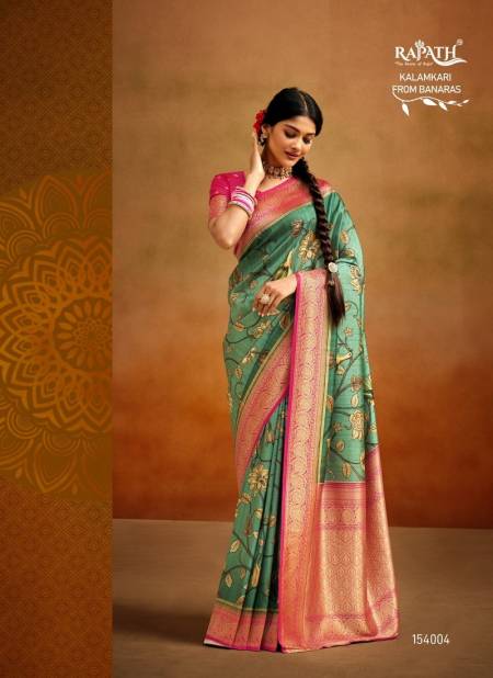 Green Moghra Silk By Rajpath Designer Saree Catalog 154004