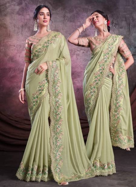 Green Mohmanthan Sarisha Mahotsav Wholesale Party Wear Sarees Catalog 22718