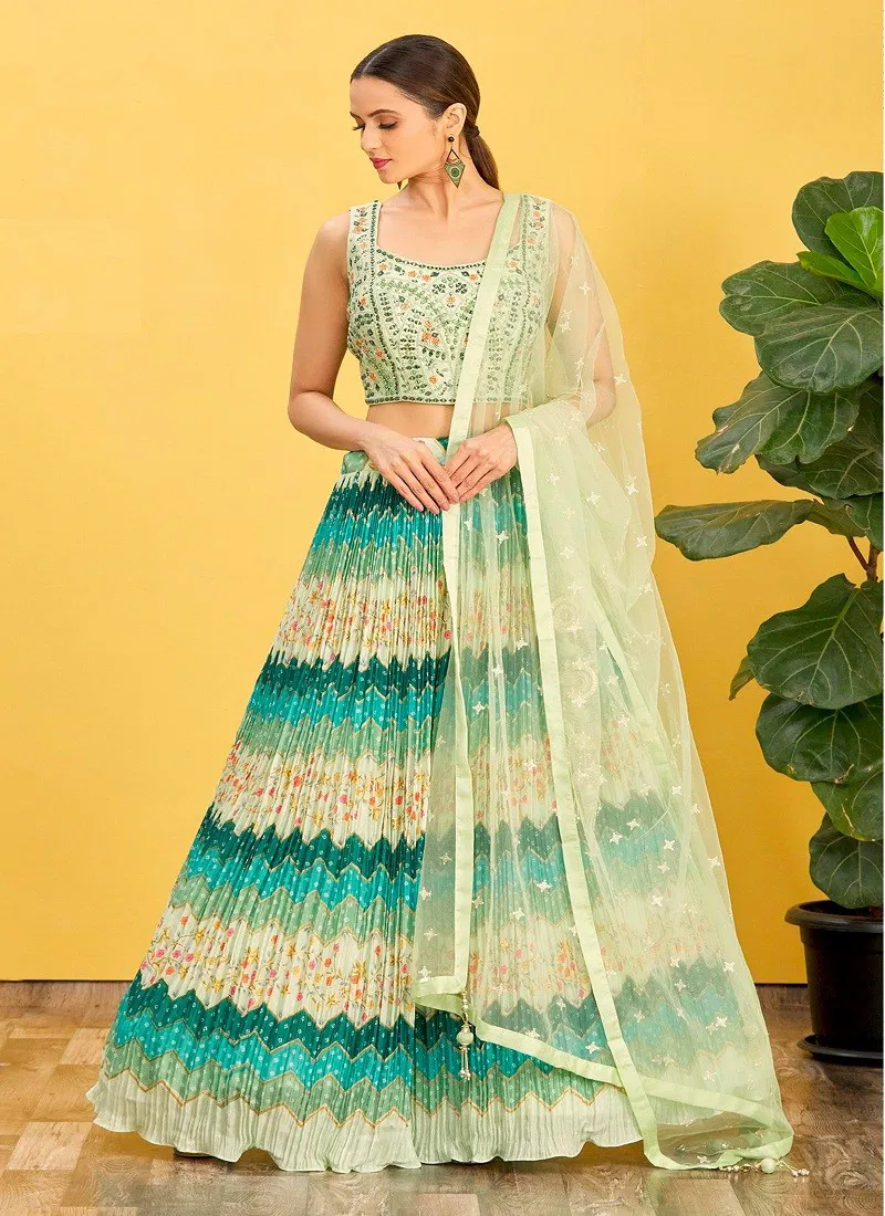 Green Multi Colour Mandakini Vol 2 By Zeel Clothing Wedding Wear Lehenga Choli Orders In India 116